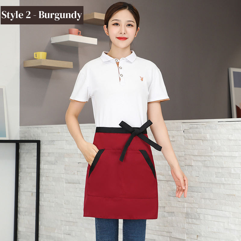 Burgundy [slanted insert style] small apron