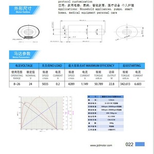 JZD - Motor DC sin Escobillas de 42 mm de Diámetro, 24 V, con Controlador Integrado, Accionamiento por Rotación - Product Image 2
