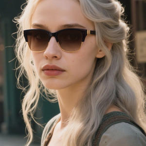 แว่นกันแดดทรงแคทอายสำหรับผู้ชาย กรอบสีดำ เลนส์ PC ป้องกันรังสียูวี 400 ขาแว่นลายไม้เทียม สำหรับกิจกรรมกลางแจ้ง รุ่น FY-99257 - Product Image 4