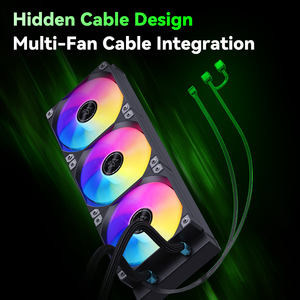 Système de refroidissement liquide SNOWMAN 360mm RGB AIO avec radiateur à haut rendement et ventilateurs LCD 5V pour des performances maximales du processeur - Product Image 5