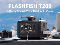 Flashfish 200w batterie lithium - ion de rechange centrale solaire portable électrique avec panneau solaire