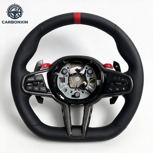 พวงมาลัยคาร์บอนไฟเบอร์แบบกำหนดเองขายดีสำหรับ Toyota GR Supra A90 A91 2020-2024 พวงมาลัยหนังรูระบายอากาศสำหรับรถแข่ง - Product Image 2