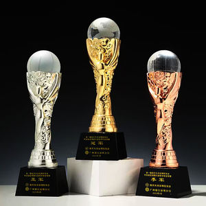 صانعة كريستال بلاستيكية مخصصة ملاك كرة السلة والكرة الطائرة الكريستال المعادن الكأس جائزة ذهبية الكأس - Product Image 1