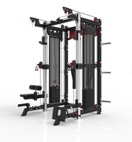 Machine Smith avec contrepoids POWERMAN FITNESS |   Rack de musculation multifonctionnel avec croisement de câbles