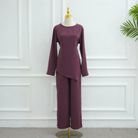Mexizo 2025 Fabricant Dubaï Abaya Grossiste Fabricant Élégant Modeste Ensembles Tenues avec Chic Asymétrique Tops et Pantalons