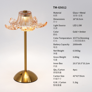 Lámpara de Mesa Acrílica con Forma de Tulipán, LED Blanco Cálido 2700K, Enchufe USB, Regulable, Estilo Europeo, Luz Nocturna para Dormitorio - Product Image 3
