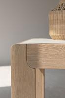 Meubles de style scandinave élégant, table à manger en chêne massif nordique, cadre en béton blanc, ensemble de table à manger classique 8 places