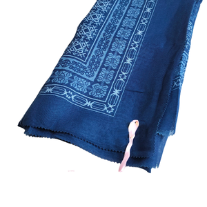 Prix de gros Echarpe Hijab en coton bleu marine avec impression numérique élégante Mono Cempaka Series Short Sleeve Traditional Muslim Fashion - Product Image 1