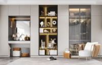 Service OEM : Conception de dressing scandinave gain de place, lignes épurées, rangement intelligent, mobilier de chambre, dressing