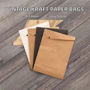 Sacs en papier kraft de qualité alimentaire recyclables avec logo imprimé sur mesure, revêtement UV, poignées, commandes personnalisées, emballage pour vêtements, bougies - Product Image 2