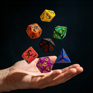 Juego de Dados Poliédricos de Acrílico Multicolor D4-D20 para Juegos de Rol Dungeons & Dragons, Diseño de Dinosaurios, Venta al Por Mayor - Product Image 4