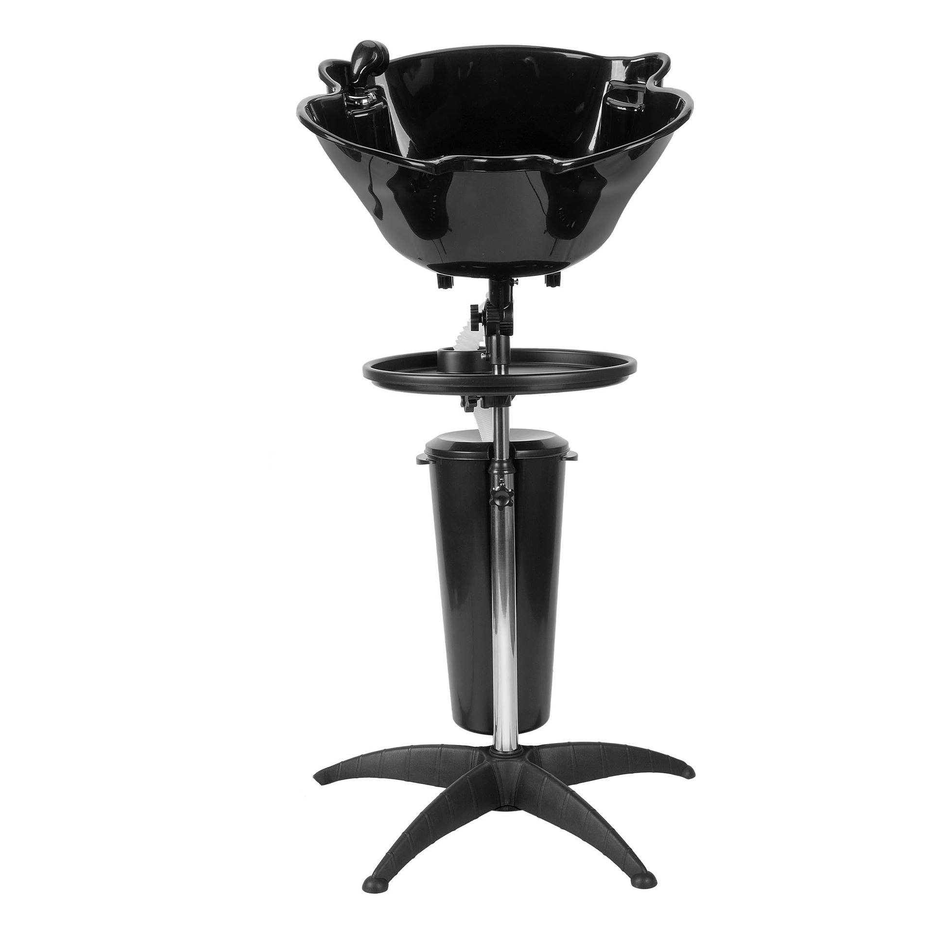 Grande vasque noire avec seau et plateau