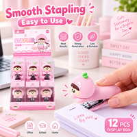 MIAX Agrafeuse Mini Mignonne Pêche en Silicone Souple, Agrafeuse de Bureau Dessin Animé pour l'École, le Bureau, Cadeau pour Enfants