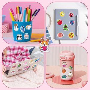 WOWEI 200 Stück Individuelle <span class=keywords><strong>Anime</strong></span>-Cartoon-Aufkleber |   Hochwertige Präzisions-Stanzfolie Umweltfreundliche PVC Selbstklebende Wiederverwendbare Wandfolie - Product Image 3