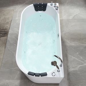 Bañera de Hidromasaje de Esquina de Lujo Ovalada para Interiores con Masaje <span class=keywords><strong>SPA</strong></span>, Bañera Acrílica Independiente con Chorros de Agua - Product Image 1