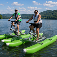 Hailebao Bateau à pédales gonflable pour 2 personnes avec cadre en alliage d'aluminium, jaune, sport nautique d'extérieur