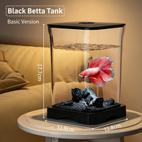 Magnifique mini aquarium de bureau, kit de démarrage, petit poisson rouge, poisson betta, lumière LED, réservoir en plastique acrylique personnalisé, utilisation domestique