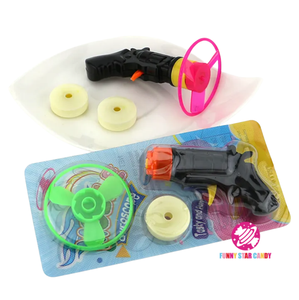 Fabricant chinois compresser tablette sifflet bonbon dur en plastique Spin cercle coloré Mini tir volant Gyro pistolet <span class=keywords><strong>bonbons</strong></span> jouet - Product Image 2