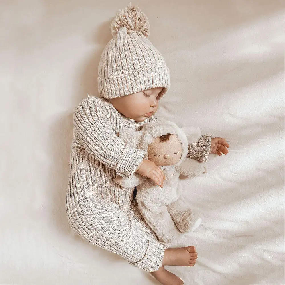 Áo Liền Quần Trẻ Em Áo Liền Quần Dệt Kim Gân Vải Cotton Tùy Chỉnh Mùa Đông Cho Bé Trai Bé Gái Áo Len Rắc Dệt Kim Cho Bé Tập Đi