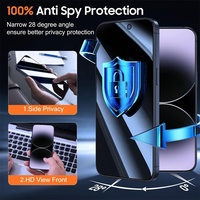 Protection d'écran 3D anti-espion en verre 9H anti-reflet 28 degrés pour iPhone 15 16 17 18 Pro Max Plus Air 16e 17e avec applicateur de film