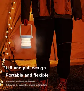 2023 çok fonksiyonlu Usb şarj edilebilir Led lamba kamp işıkları fener çadır lambası yürüyüş için taşınabilir katlanabilir Survive Led ahşap 80 5v