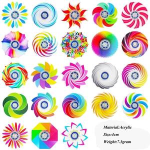 Fidget Spinners à Illusion Visuelle 3D Colorés, Jouets Anti-Stress Optiques Effet Tourbillon Arc-en-ciel pour Enfants et Adultes, Cadeaux de Fête - Product Image 3