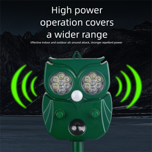 Répulsif d'animaux à énergie solaire avec lumière stroboscopique LED, répulsif ultrasonique extérieur pour chiens, chats, oiseaux, écureuils - Product Image 6