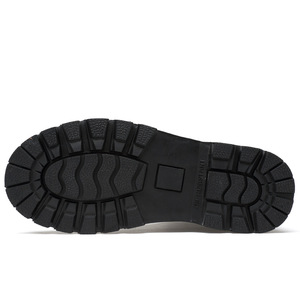 Bottes en cuir pour hommes, bottes à la cheville en peluche pour l'automne et l'hiver, confortables, antidérapantes, bottes de moto, chaussures chaudes pour hommes pour l'hiver - Product Image 2