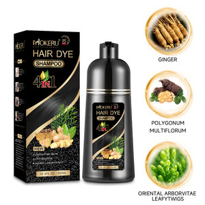MOKERU Champú <span class=keywords><strong>de</strong></span> Coloración Permanente Rápida para el Cabello, Tinte 4 en 1 Sin Amoníaco con Jengibre, Marrón, Cobertura Rápida <span class=keywords><strong>de</strong></span> <span class=keywords><strong>Canas</strong></span>, 500ml - Product Image 1