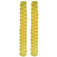 Bougie artisanale de style jérusalémien, bougies de Havdalah tressées jaunes, cire de paraffine plate, articles rituels juifs en gros