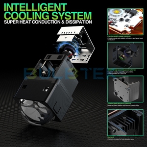 Bulbtek Mo17C 12V 1.7Inch Fan Duy Nhất Cao Chùm Hình Tròn 6000K 6500K Mini <span class=keywords><strong>LED</strong></span> Ma Trận Mô-đun Đèn Pha Trang Bị Thêm Ống Kính Máy Chiếu - Product Image 6