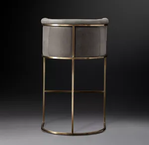 Sgabello Modernista Sassanid OEM Midcentury, Sgabello da Bar e Bancone in Pelle con Schienale a Botte Wexler - Product Image 4