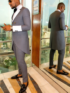 Costume <span class=keywords><strong>de</strong></span> <span class=keywords><strong>queue</strong></span>-<span class=keywords><strong>de</strong></span>-<span class=keywords><strong>pie</strong></span> pour <span class=keywords><strong>homme</strong></span>, 2 pièces, coupe ajustée, croisé, pour bals <span class=keywords><strong>de</strong></span> promo, concerts et mariages - Product Image 1