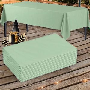 <b>Green</b> Plastic <b>Tablecloths</b> Rectangle Disposable Waterproof Table Covers Rustic Wedding Baby Shower - Product Image 2
