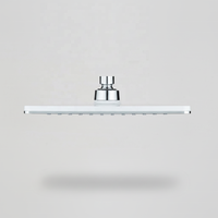 Pommeau de douche moderne 13 pouces 1 mode en ABS chromé, forme carrée-rond, effet pluie, installation facile pour salle de bain