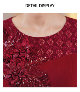 Abito Casual donna taglie forti al ginocchio mezza manica Sexy con decorazione in pizzo sottile Design Patchwork per feste taglie S-6XL naturali - Product Image 5