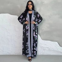 Abaya tendance d'été MQ290 pour femmes, robe musulmane à imprimé numérique, vêtements islamiques modestes, robe Abaya Dubaï Jalabiya avec hijab