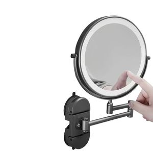 Espejo de Maquillaje de Metal para Baño, Moderno, con LED, de Doble Cara, con Aumento, Giratorio, Telescópico y Plegable, para Montar en la Pared - Product Image 2
