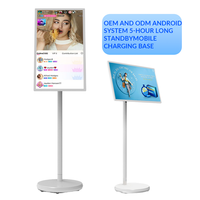Monitor Portátil LED de 32 Pulgadas Full HD con Android 15, Pantalla Táctil Vertical, Señalización Digital Móvil, Listo para Video Wall