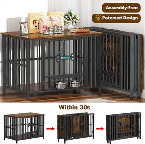 Custom Simple Style Indoor Dog <b>Cage</b> Breathable Wood and Metal for Small and Medium-Sized Dogs - Product Image 3
