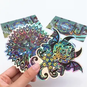 Adhesive Customized Die Cut Holographic Stickers With Package