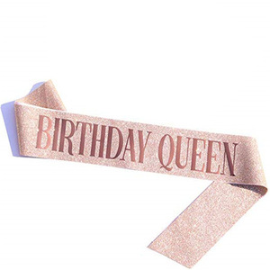 Kit Corona Principessa Oro Rosa con Fascia Glitterata, Decorazione per Feste di <span class=keywords><strong>Compleanno</strong></span> per Ragazze di 21, 30, 40, 50 Anni, per Halloween e Natale - Product Image 3