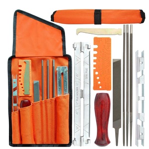 Kit d'affûtage de chaîne de tronçonneuse professionnel avec sac, outils d'affûtage à lime ronde/plat pour la menuiserie - Product Image 1