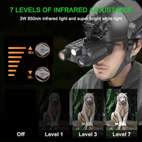Lunettes de vision nocturne tactiques 4K, jumelles numériques montées sur casque, lunette de chasse infrarouge, NVG monté sur tête avec lampe torche