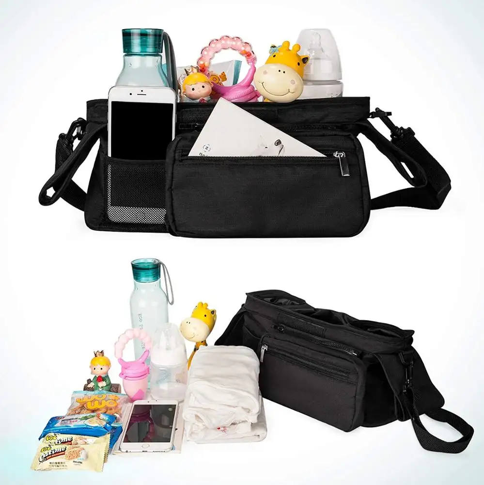 Baby Organize Bag mit isoliertem Getränke halter Kinderwagen Organizer Bag Universal Stroller Organizer