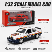 Modèle réduit E30 M3 classique à l'échelle 1:32, en alliage, avec livery de course, à rétrofriction, portes ouvrables, voiture de luxe rétro en métal écologique