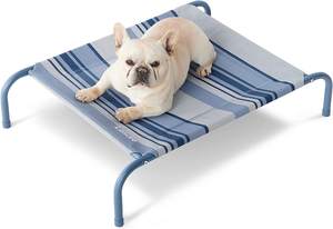 Cama para perro grande y elevada para viajes de camping en verano, camas para mascotas elevadas con marco de acero portátiles modernas, sólidas, transpirables y extraíbles - Product Image 2