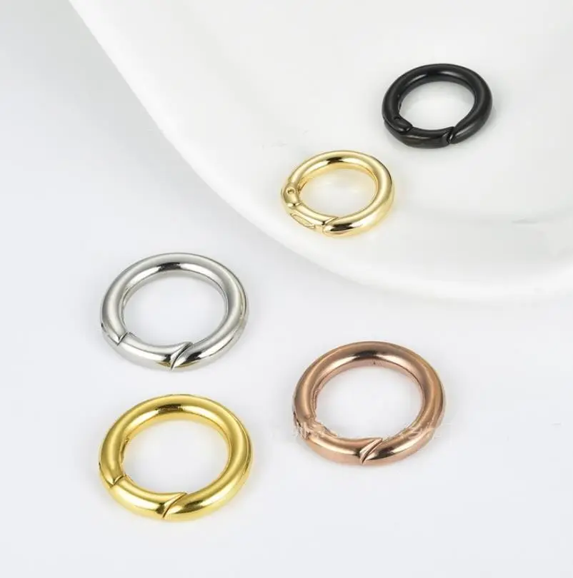 O clasp Accessories stainless steel spring buckle necklace bracelet gold silver black custom size 12mm 15mm 16mm 18mm 20mm