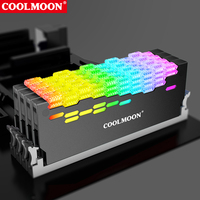 Prix de gros COOLMOON RA-2 Gaming ordinateur mémoire ram refroidisseur aluminium argb mémoire ram dissipateur thermique ram dissipateur thermique pour ordinateur de bureau