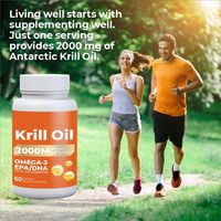 AegleWell Huile de Krill Oméga-3 Sauvage d'Alaska en Gélules Végétaliennes Biologiques Marque Privée 120 Comprimés Compléments Alimentaires pour Adultes